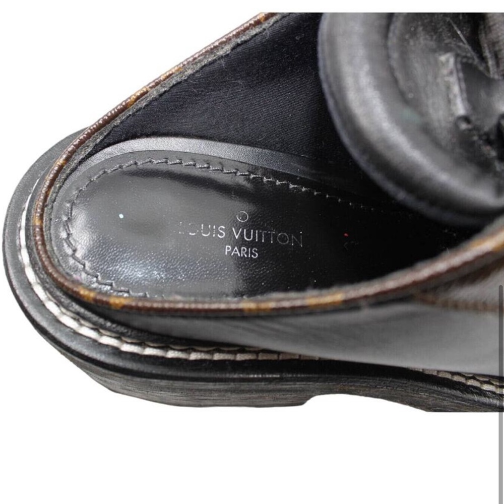 LOUIS VUITTON Beaubourg Open Back Derby Platform Clogs Shoes Sz 36 - Picture 7 of 7